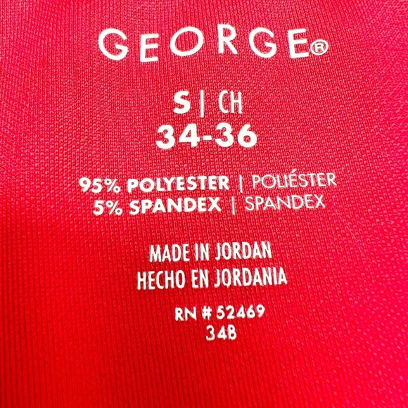 George Collared Shirt Men's S 34-36 Red Short Sleeve 3 Button Front - Picture 7 of 7